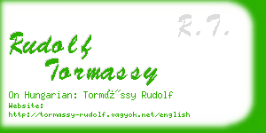 rudolf tormassy business card